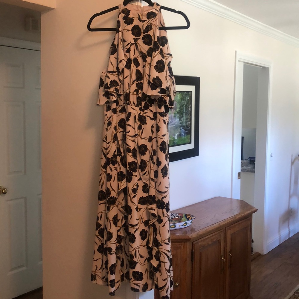 LC Lauren Conrad Runway High-Neck Ruffle Dress
